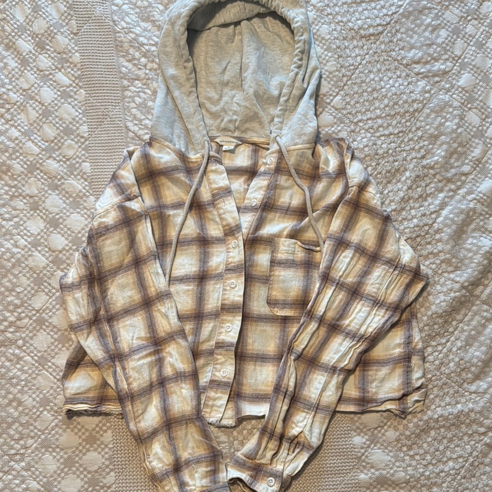 Aeropostale Plaid Hoodie Shirt